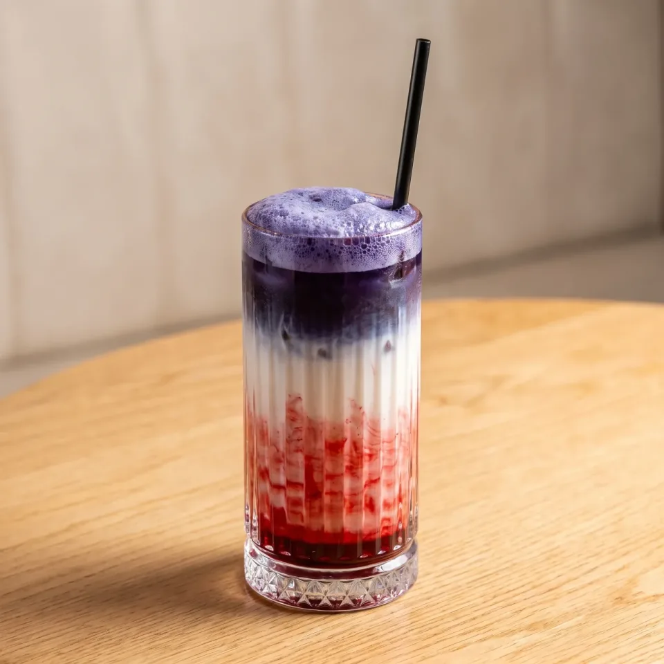 BLUE MATCHA WITH RASPBERRY