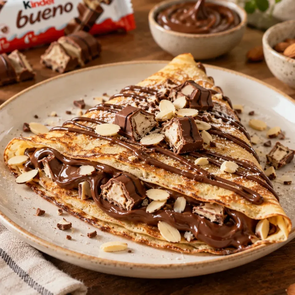 Палачинка с Nutella,Kinder bueno и бадем